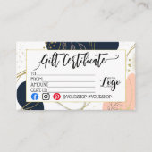 ロゴのビジネスギフト券の追加マーケティング 名刺 (正面)