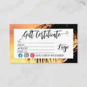 ロゴのビジネスギフト券の追加マーケティング 名刺 (正面)