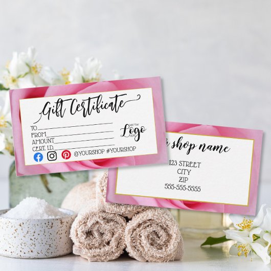 ロゴのビジネスギフト券の追加マーケティング 名刺