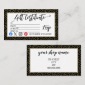 ロゴのビジネスギフト券の追加マーケティング 名刺 (正面/裏面)