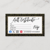 ロゴのビジネスギフト券の追加マーケティング 名刺 (正面)