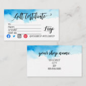 ロゴのビジネスギフト券の追加マーケティング 名刺 (正面/裏面)