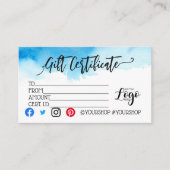 ロゴのビジネスギフト券の追加マーケティング 名刺 (正面)