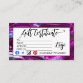 ロゴのビジネスギフト券の追加マーケティング 名刺 (正面)