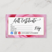 ロゴのビジネスギフト券の追加マーケティング 名刺 (正面)