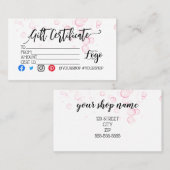 ロゴのビジネスギフト券の追加マーケティング 名刺 (正面/裏面)