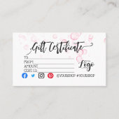 ロゴのビジネスギフト券の追加マーケティング 名刺 (正面)