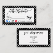 ロゴのビジネスギフト券の追加マーケティング 名刺 (正面/裏面)