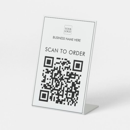 ロゴのビジネススキャンを受注支払QRコードに追加 台座サイン (正面)