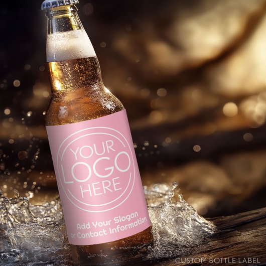 ロゴのビジネスピンク企業の色のモダン追加 ビールラベル