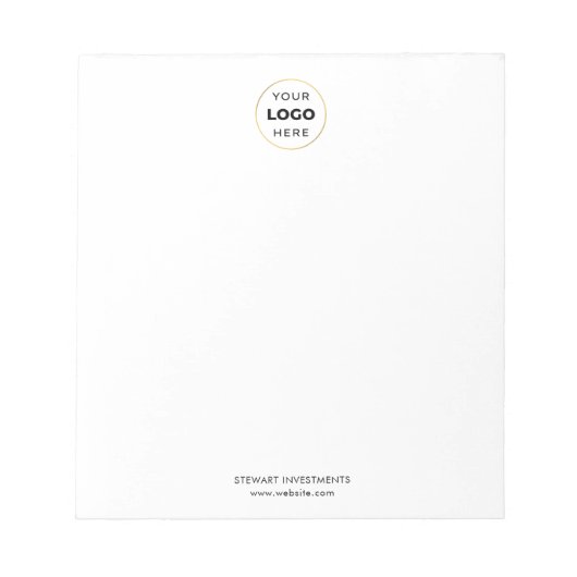ロゴのビジネス企業のホワイト ノートパッド (正面)