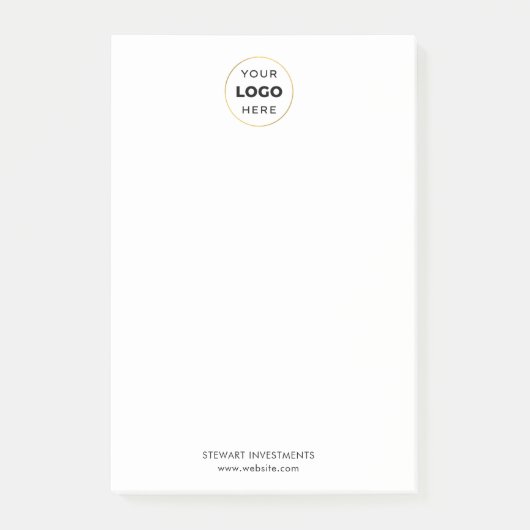 ロゴのビジネス企業のホワイト ポストイット (正面)