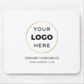 ロゴのビジネス企業のホワイト マウスパッド (正面)