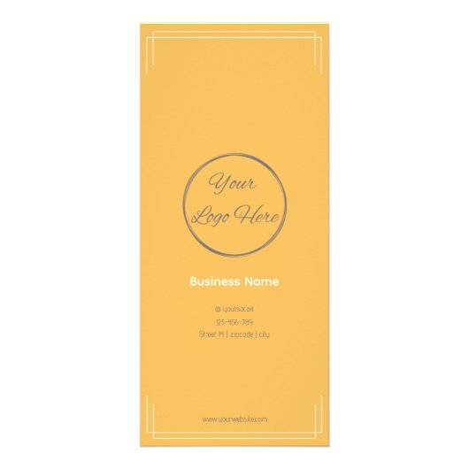 ロゴのビジネス価格リストの基本ホワイトオレンジ ラックカード (正面)