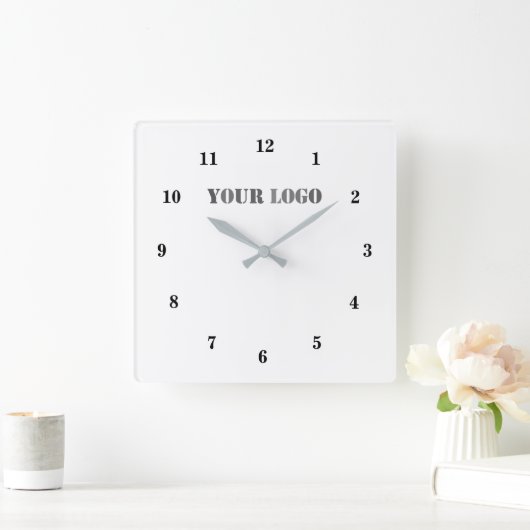 ロゴのビジネス・オフィスのパーソナライズされたプロモーション スクエア壁時計 (ホーム)