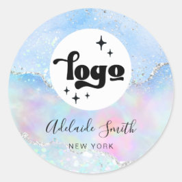 ロゴのフェイクグリッター ラウンドシール