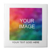 ロゴのフォトイメージを印刷するテンプレートシンプル タイル (正面)