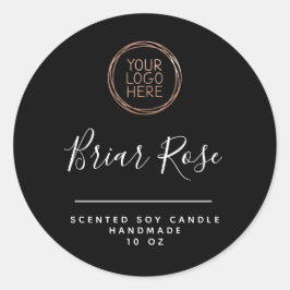 ロゴのブラックキャンドル製品ラベルの追加 ラウンドシール