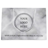 ロゴのプロモーションはこちら白黒大理石 ラージペーパーバッグ (正面)