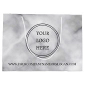 ロゴのプロモーションはこちら白黒大理石 ラージペーパーバッグ (裏面)