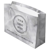 ロゴのプロモーションはこちら白黒大理石 ラージペーパーバッグ (裏面アングル)