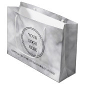 ロゴのプロモーションはこちら白黒大理石 ラージペーパーバッグ (正面アングル)