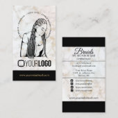 ロゴのヘア組み立てサロン組み立てスタイリスト大理石  名刺 (正面/裏面)