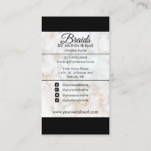 ロゴのヘア組み立てサロン組み立てスタイリスト大理石  名刺 (裏面)