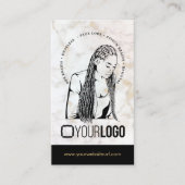 ロゴのヘア組み立てサロン組み立てスタイリスト大理石 名刺 (正面)