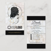 ロゴのヘア組み立てサロン組み立てスタイリスト大理石  名刺 (正面/裏面)