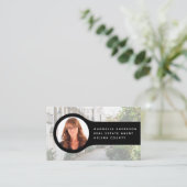 ロゴのヘッドショットフォト実在エステートエージェントの追加 名刺 (スタンド正面)