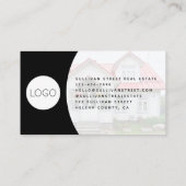 ロゴのヘッドショットフォト実在エステートエージェントの追加 名刺 (裏面)