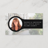 ロゴのヘッドショットフォト実在エステートエージェントの追加 名刺 (正面)