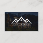 ロゴのヘッドショットQRコードレビュー実在エステートエージェント 名刺 (正面)