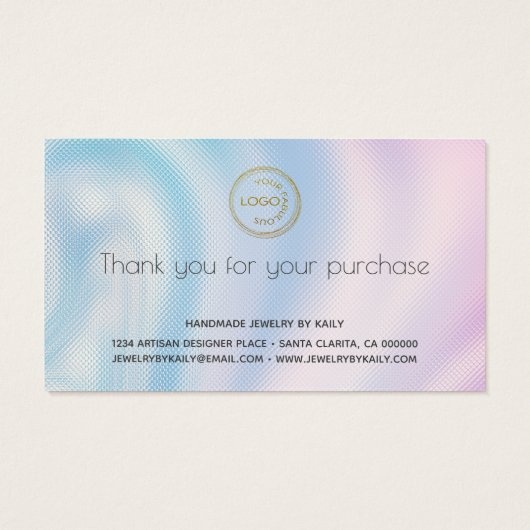 ロゴのホログラフィックジュエリー気にカードの追加 (裏面)