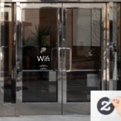 ロゴのホワイトWiFiパスワードネットワーク詳細 ウィンドウサイン (オフィスドア)