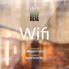 ロゴのホワイトWiFiパスワードネットワーク詳細 ウィンドウサイン