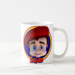 ロゴのマグが付いているレオのポートレート コーヒーマグカップ