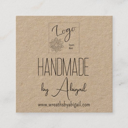 ロゴのミニマリスト手作り名刺 スクエア名刺 (正面)