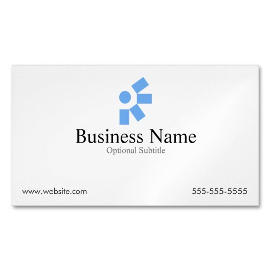 ロゴのミニマルで白い名刺の磁石 マグネット名刺 (正面)