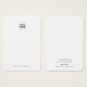 ロゴのミニマルなイヤリングディスプレイカードの追加 (正面&裏面)