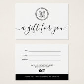 ロゴのミニマルなギフト証明書を追加する (正面&裏面)