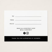 ロゴのミニマルなギフト証明書を追加する (裏面)