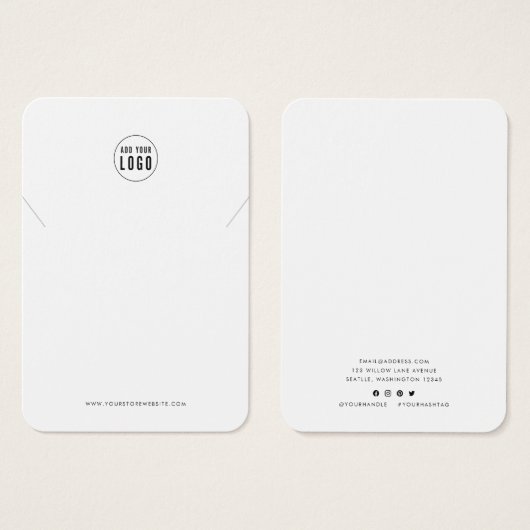 ロゴのミニマルなネックレスディスプレイカードの追加 (正面&裏面)