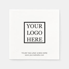 ロゴのミニマルな白黒ビジネスの追加 スタンダードカクテルナプキン