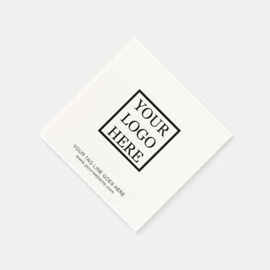 ロゴのミニマルな白黒ビジネスの追加 スタンダードカクテルナプキン (角)
