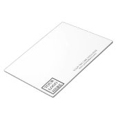 ロゴのミニマルな白黒ビジネスの追加 ノートパッド (アングル)