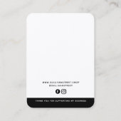ロゴのミニマルジュエリー表示カード コーリングカード (裏面)