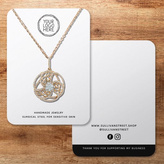 ロゴのミニマルジュエリー表示カード コーリングカード