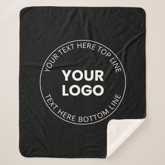ロゴのミニマルスタイル シェルパブランケット (正面)